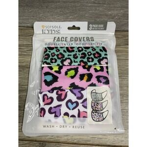 Sof Sole 3 Pack Face Cover Mask Kids Size Reusable/washable New Sealed